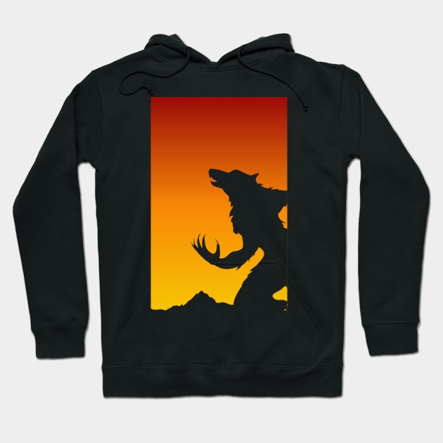 Sunset Werewolf Howling - Werewolves Hoodie by ballhard